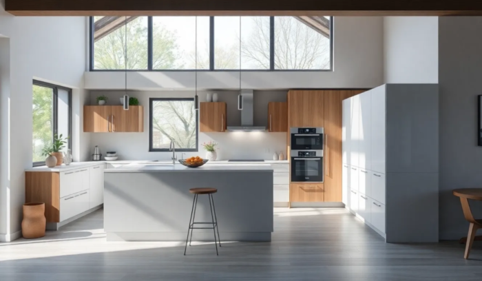 Современная кухня в доме.