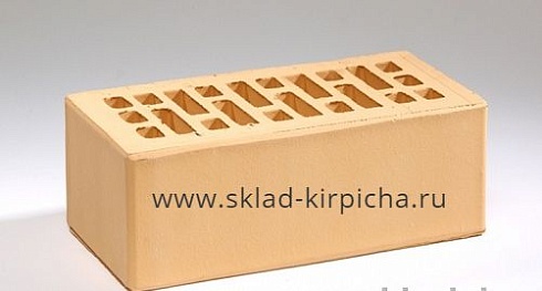 Кирпич лицевой керамический утолщенный соломенный М175 ГОСТ 530-2012