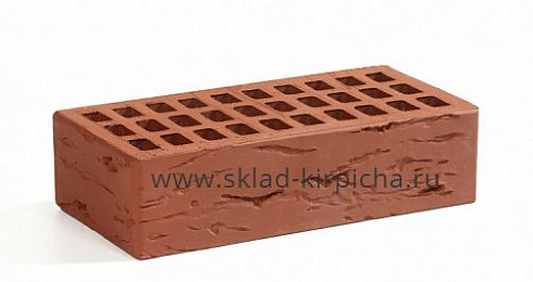 Кирпич лицевой керамический одинарный бордо М150 руст ГОСТ 530-2012