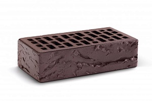 Кирпич керамический лицевой пустотелый Темный Шоколад кора дерева (1 НФ) ГОСТ 530-2012