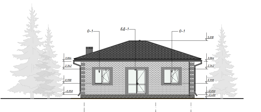 Проект одноэтажного дома 95 кв метров